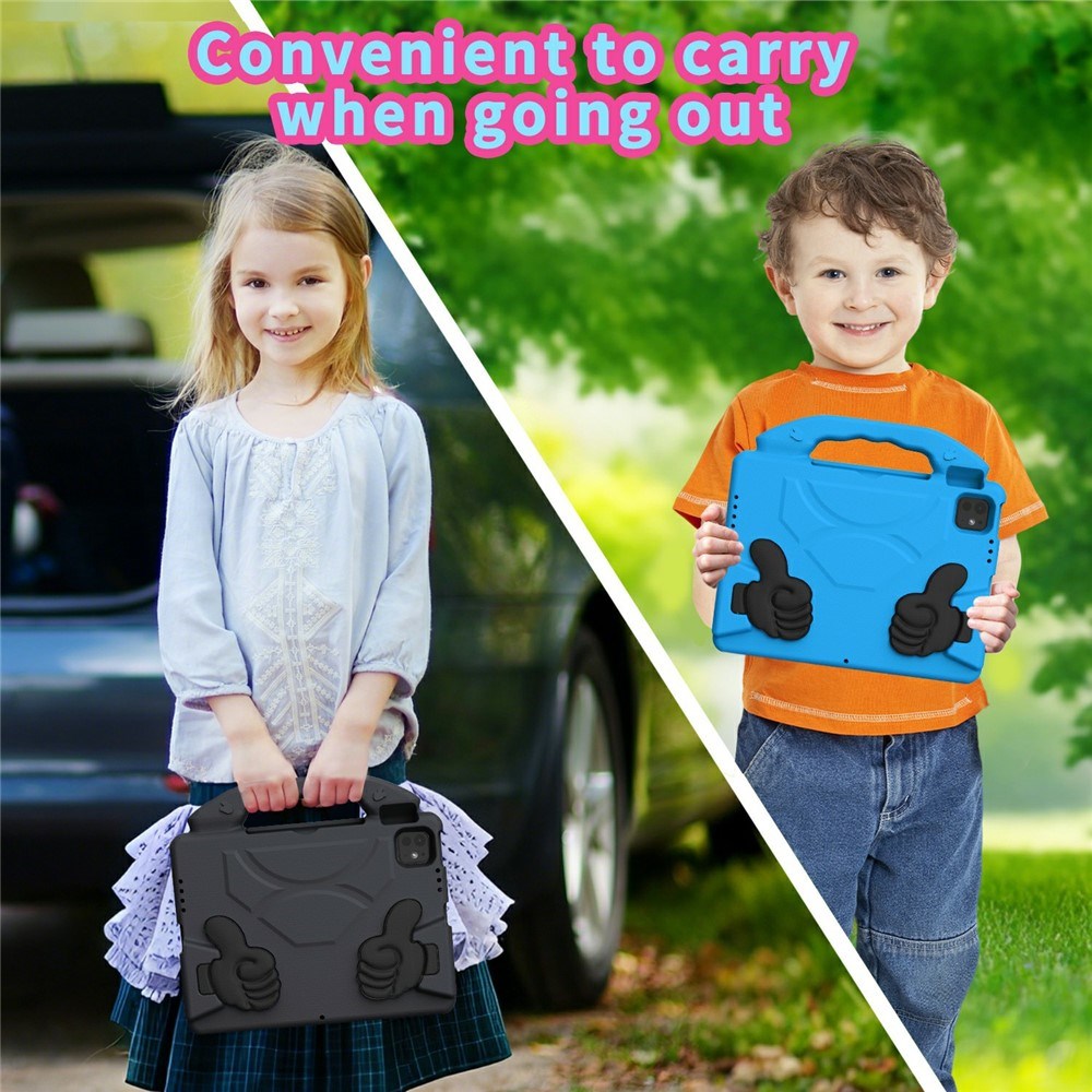 EIDERWOOD iPad Pro 11" (2025 - 2018) / Air (2022 / 2020) Børne Tablet Cover m. Indbygget Ståfunktion - Sort