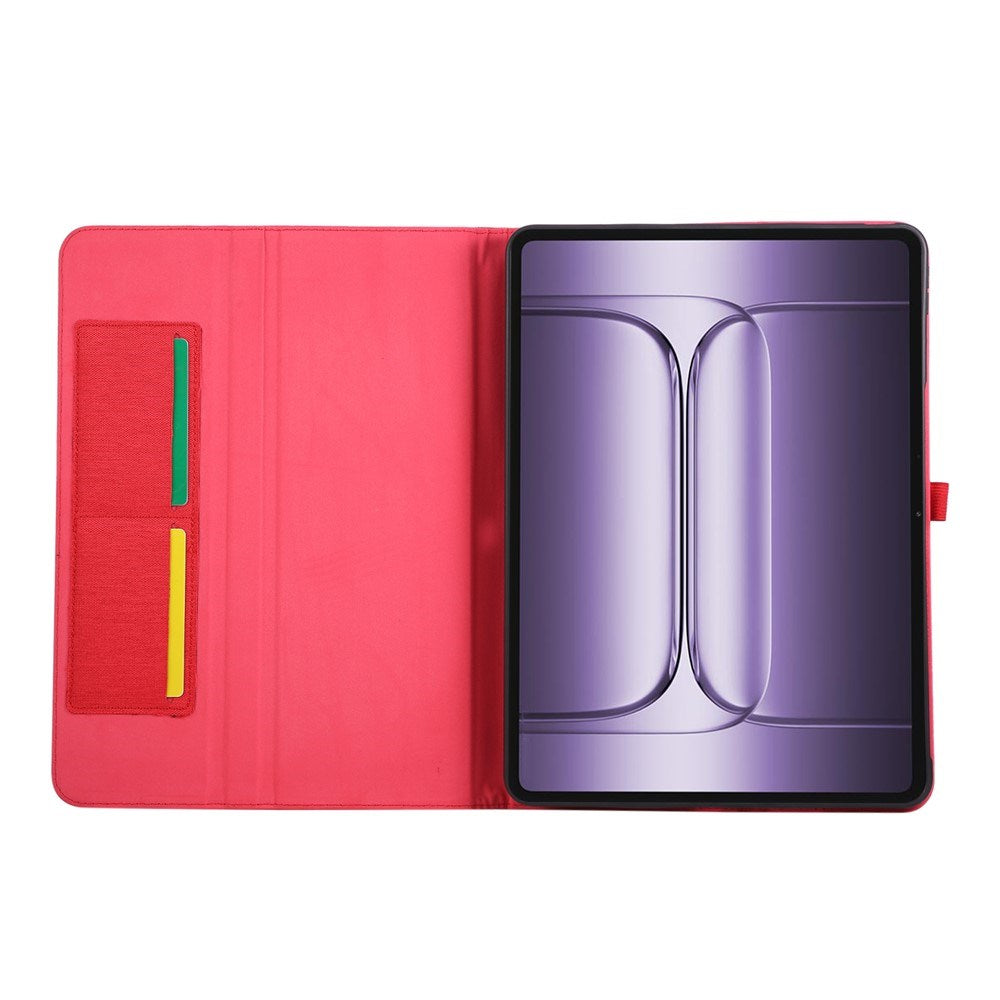 Kunstlæder Flip Cover - OnePlus Pad 3 - Kortholder & Ståfunktion - Rød