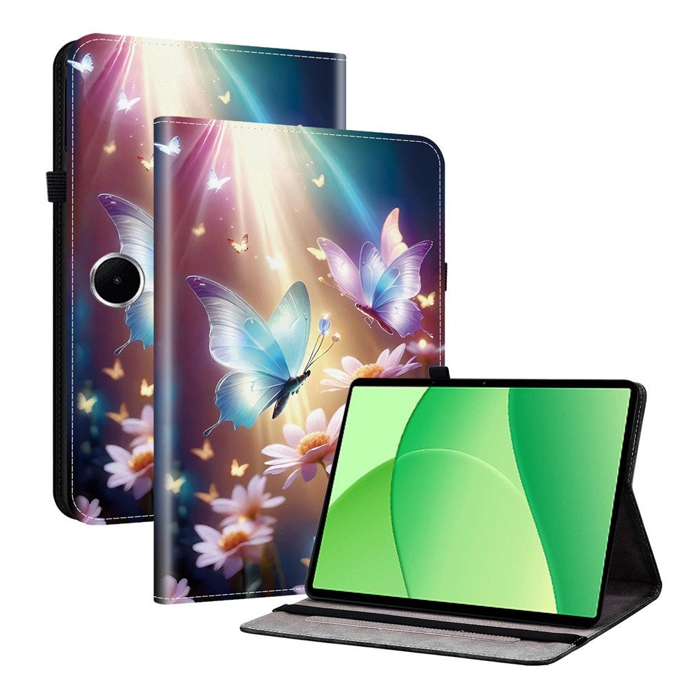 EIDERWOOD OnePlus Pad Lite Kunstlæder Flip Tablet Cover m. Motiv - Sommerfugle / Blomster