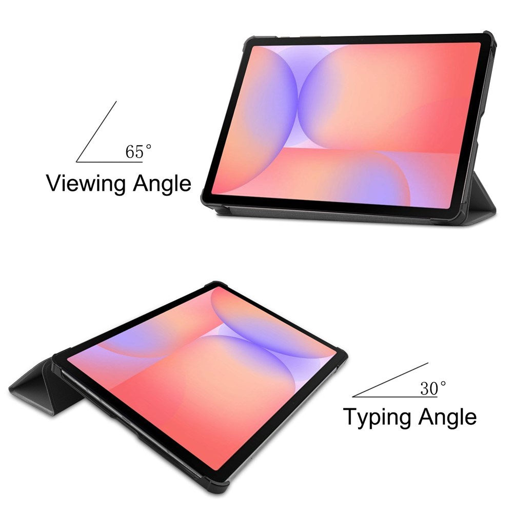 EIDERWOOD Samsung Galaxy Tab S11 / S10 Lite Tri-Fold Kunstlæder Flip Cover m. Stylus Pen Holder - Grå