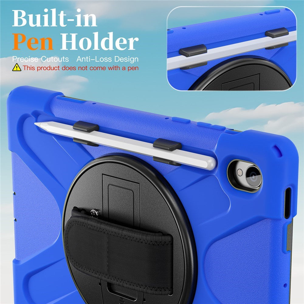 EIDERWOOD Samsung Galaxy Tab S11 Stødabsorberende Cover m. Roterbar Ståfunktion & Velcrostrop - Blå