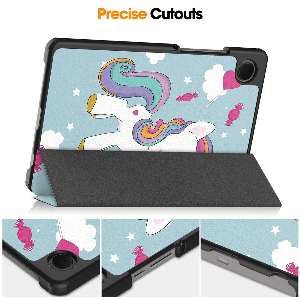 EIDERWOOD Samsung Galaxy Tab A11 Kunstlæder Tablet Cover m. Motiv - Enhjørning
