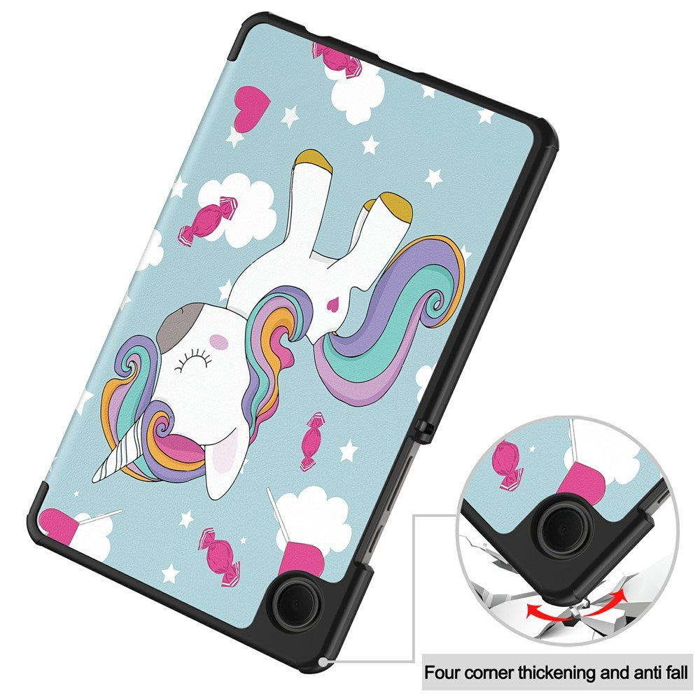 EIDERWOOD Samsung Galaxy Tab A11 Kunstlæder Tablet Cover m. Motiv - Enhjørning