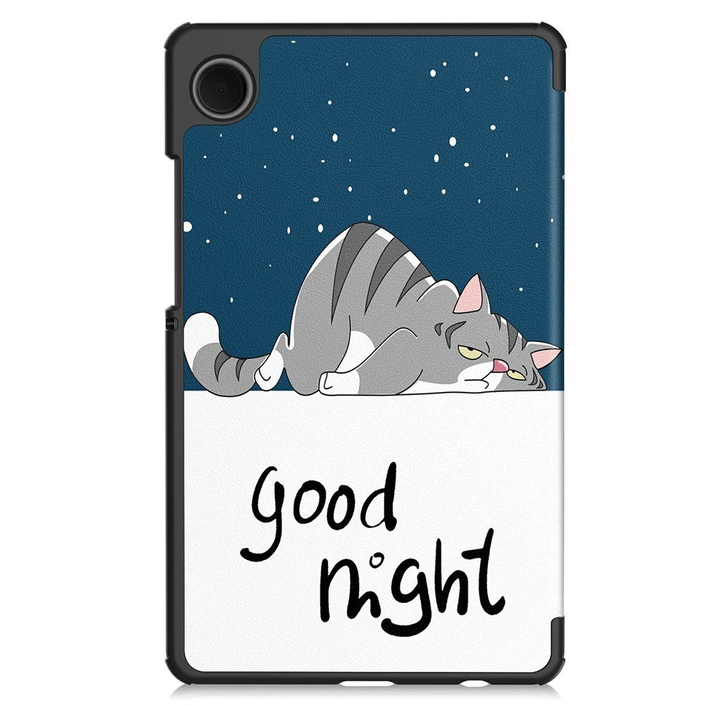 EIDERWOOD Samsung Galaxy Tab A11 Kunstlæder Tablet Cover m. Motiv - Sovende Kat