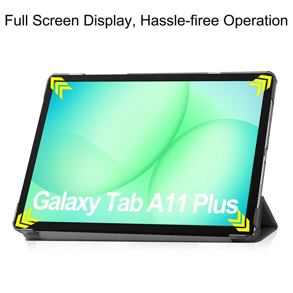 Samsung Galaxy Tab A11+ (Plus) EIDERWOOD Kunstlæder Tablet Cover m. Standerfunktion - Sort