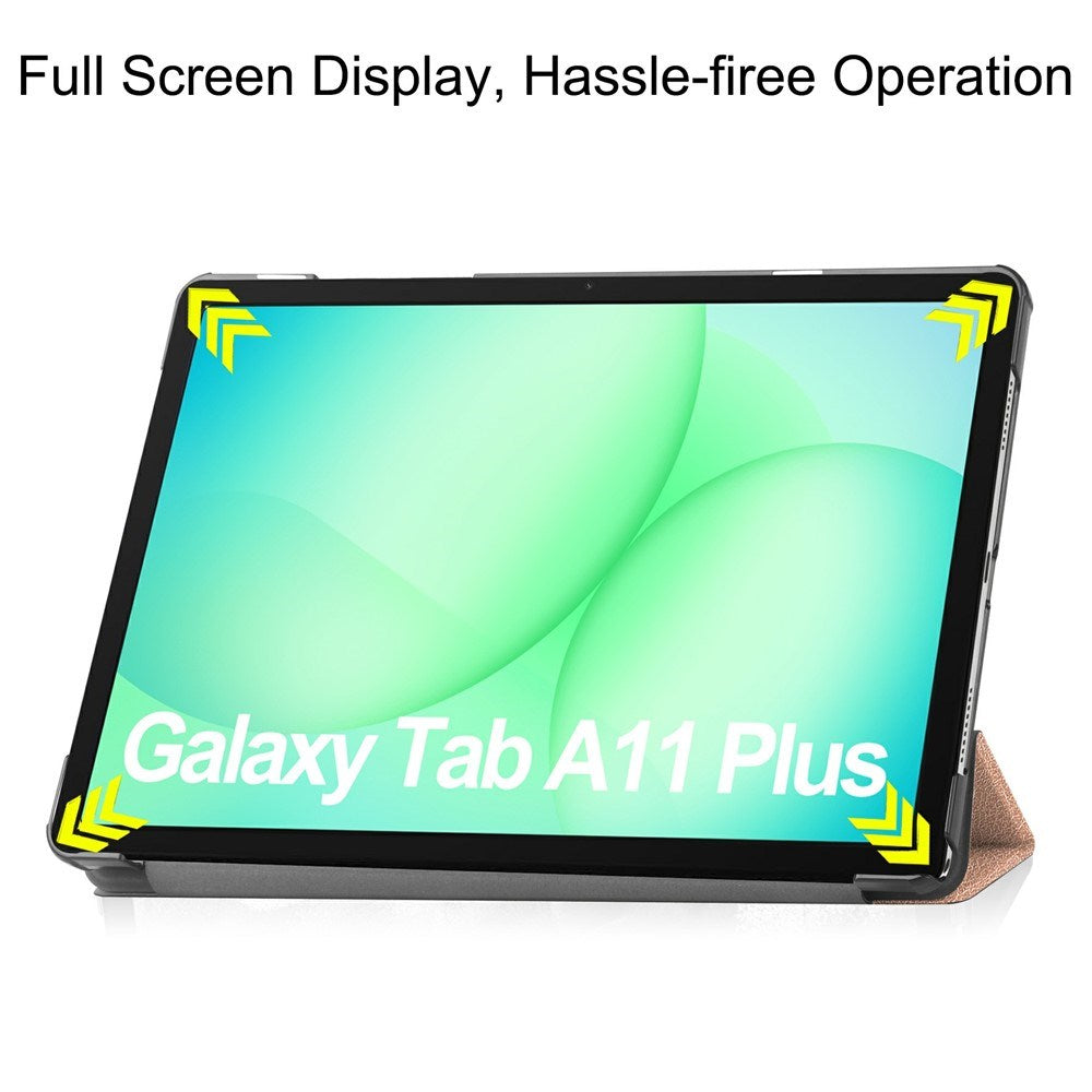 Samsung Galaxy Tab A11+ (Plus) EIDERWOOD Kunstlæder Tablet Cover m. Standerfunktion - Rose Gold