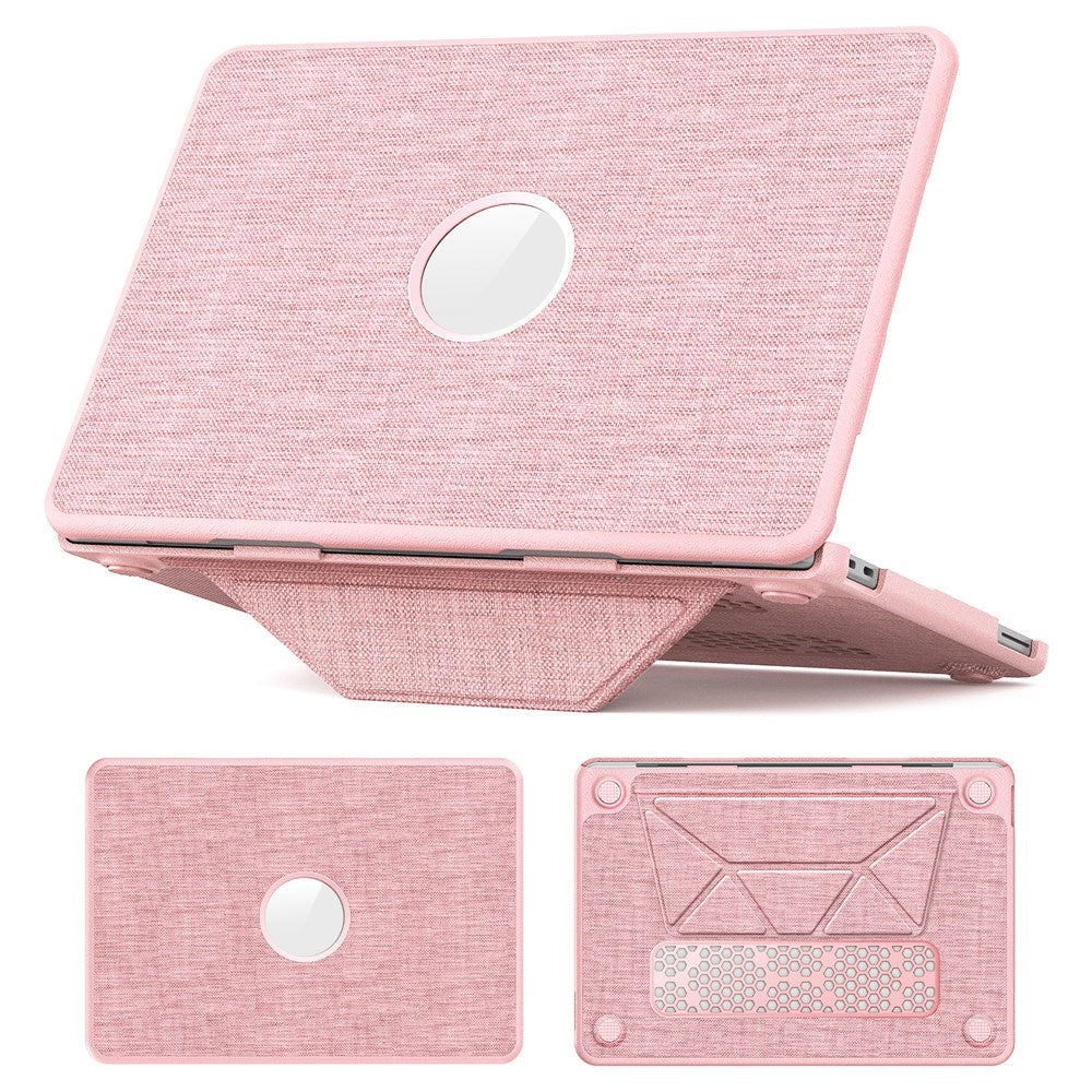 MacBook Neo 13 A18 Pro (2026) EIDERWOOD Cover - Udskæring til Logo - Foldbar Ståfunktion - Lyserød