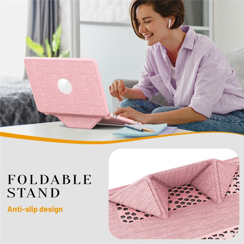 MacBook Neo 13 A18 Pro (2026) EIDERWOOD Cover - Udskæring til Logo - Foldbar Ståfunktion - Lyserød