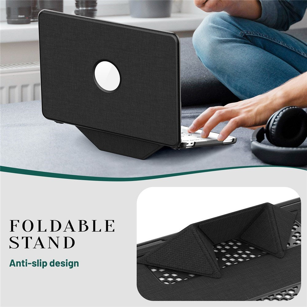 MacBook Neo 13 A18 Pro (2026) EIDERWOOD Cover - Udskæring til Logo - Foldbar Ståfunktion - Sort