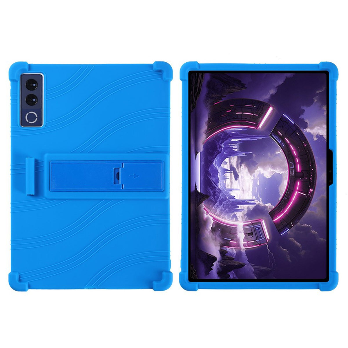Lenovo Yoga Tab Plus Gen 2 13" EIDERWOOD Håndværker Silikone Cover m. Justerbar Kickstand & Stødabsorberende Hjørner - Blå