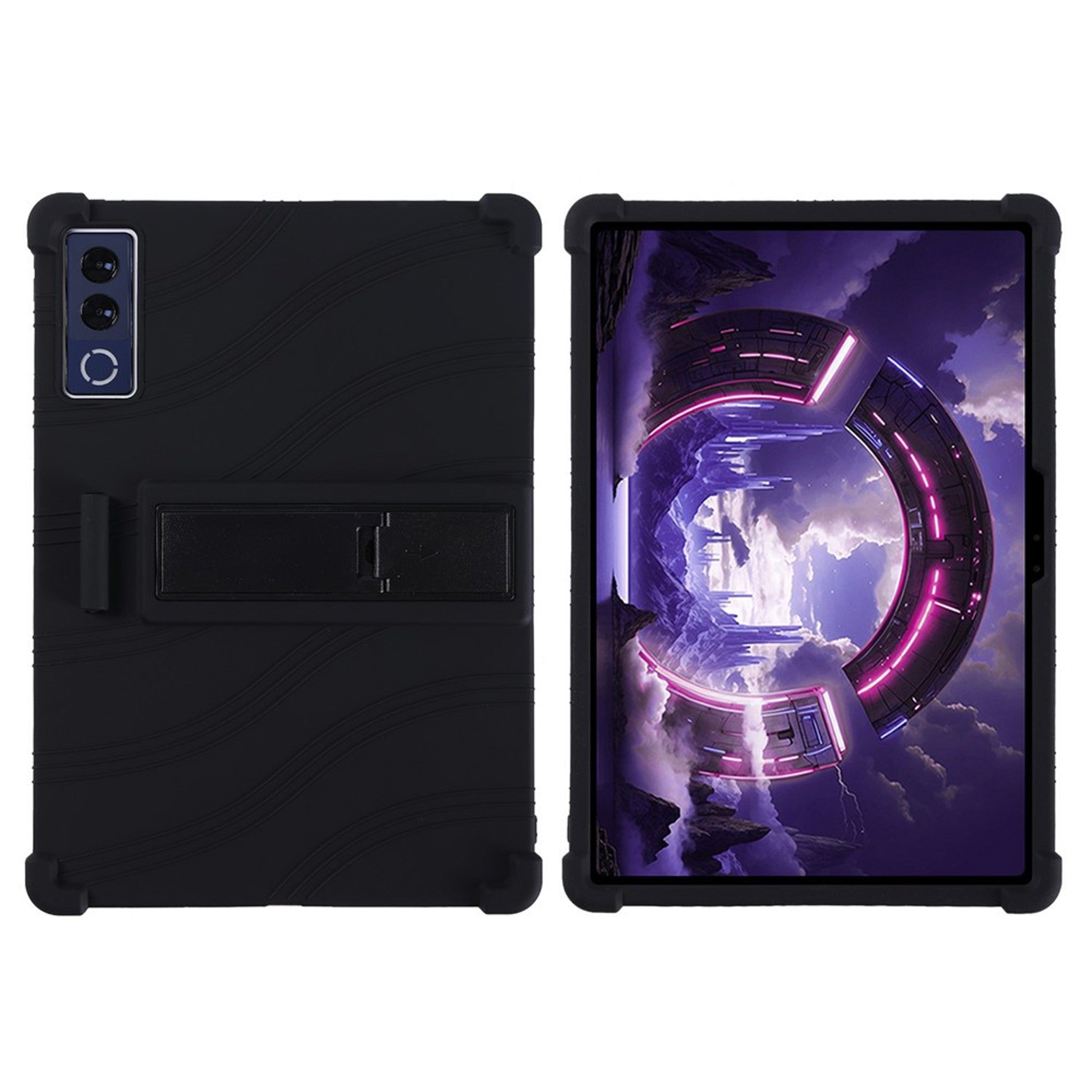 Lenovo Yoga Tab Plus Gen 2 13" EIDERWOOD Håndværker Silikone Cover m. Justerbar Kickstand & Stødabsorberende Hjørner - Sort
