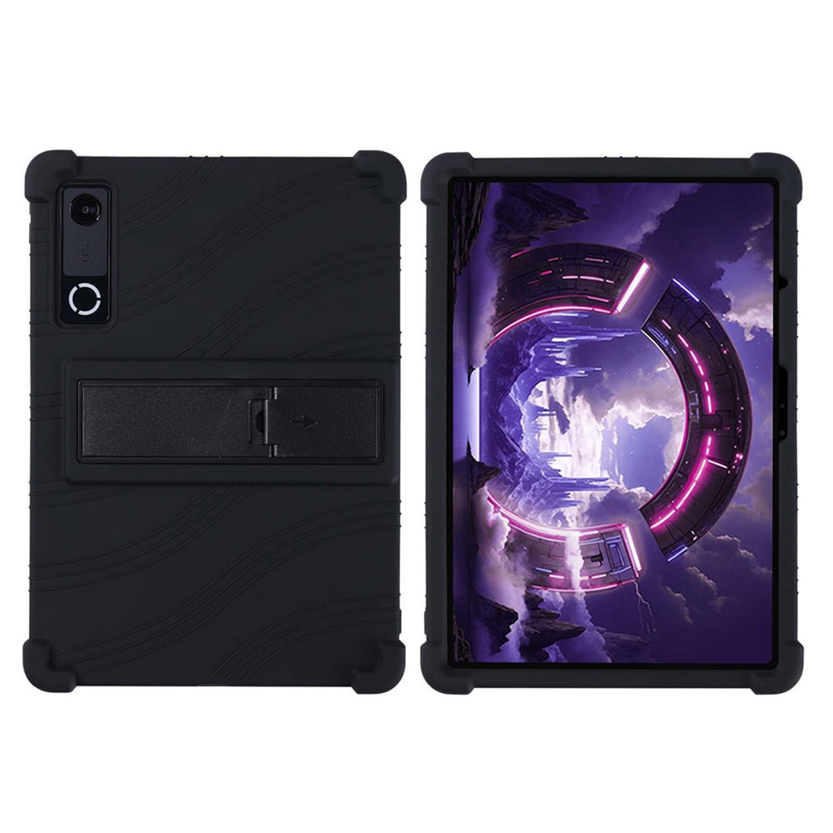 Lenovo Yoga Tab Gen 2 11.1" EIDERWOOD Håndværker Silikone Cover m. Justerbar Kickstand & Stødabsorberende Hjørner - Sort