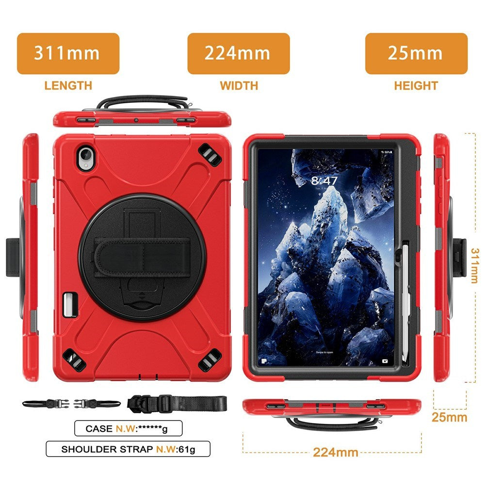 Samsung Galaxy Tab S12+ (Plus) EIDERWOOD Hybrid Cover m. Kickstand - Rød