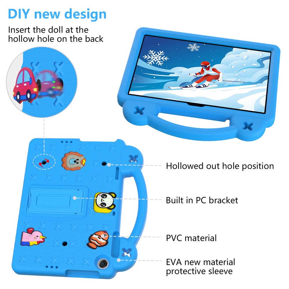 Lenovo Tab M10 Plus (3. Gen) 10.1" (TB-125F/128F) Børne Cover m. Stander & Håndholder - Blå