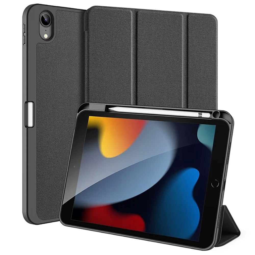 iPad 11" (2025) / iPad 10.9" (2024/2022) Cover - DUX DUCIS DOMO Series Tri-Fold Læder Flip Cover - Sort