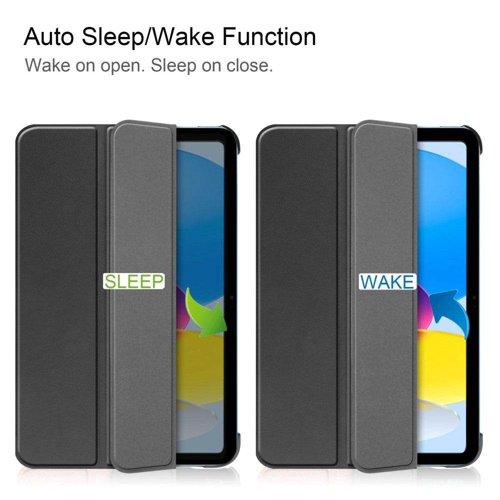 Apple iPad 11" (2025) / iPad 10.9" (2024/2022) Læder Flip Cover m. Stand - Sort