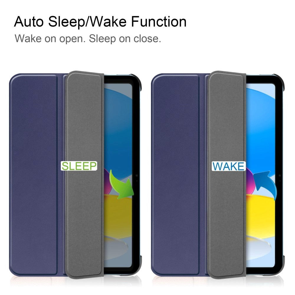 Apple iPad 11" (2025) / iPad 10.9" (2024/2022) Læder Flip Cover m. Stand - Blå