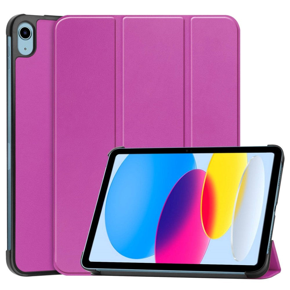 Apple iPad 11" (2025) / iPad 10.9" (2024/2022) Læder Flip Cover m. Stand - Lilla