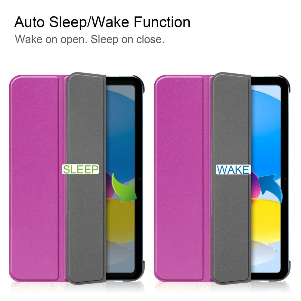 Apple iPad 11" (2025) / iPad 10.9" (2024/2022) Læder Flip Cover m. Stand - Lilla