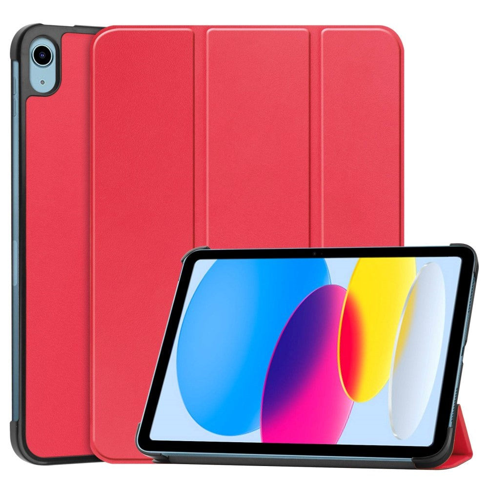 Apple iPad 11" (2025) / iPad 10.9" (2024/2022) Læder Flip Cover m. Stand - Rød