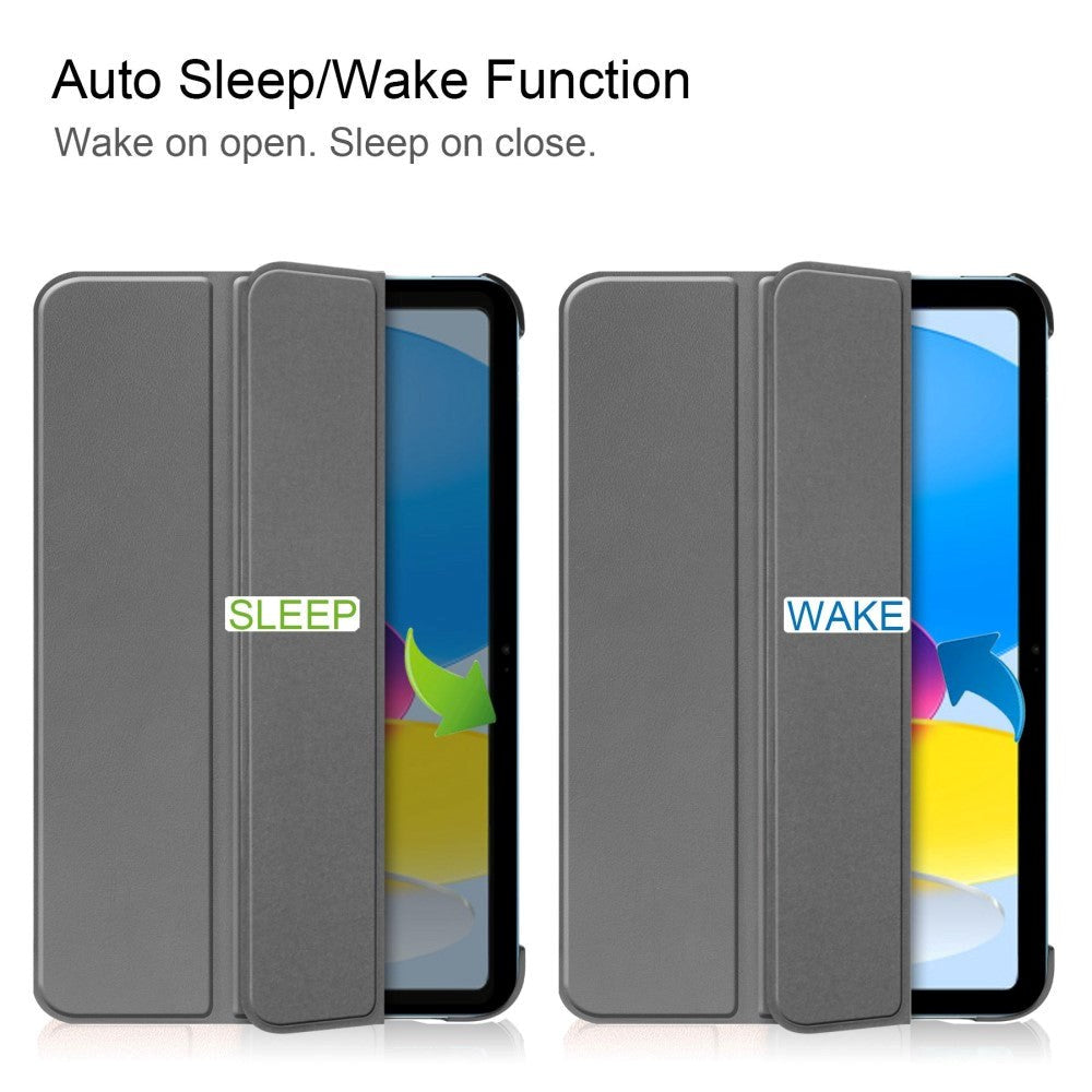 Apple iPad 11" (2025) / iPad 10.9" (2024/2022) Læder Flip Cover m. Stand - Grå