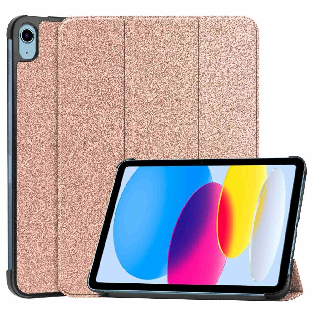 Apple iPad 11" (2025) / iPad 10.9" (2024/2022) Læder Flip Cover m. Stand - Rose Gold