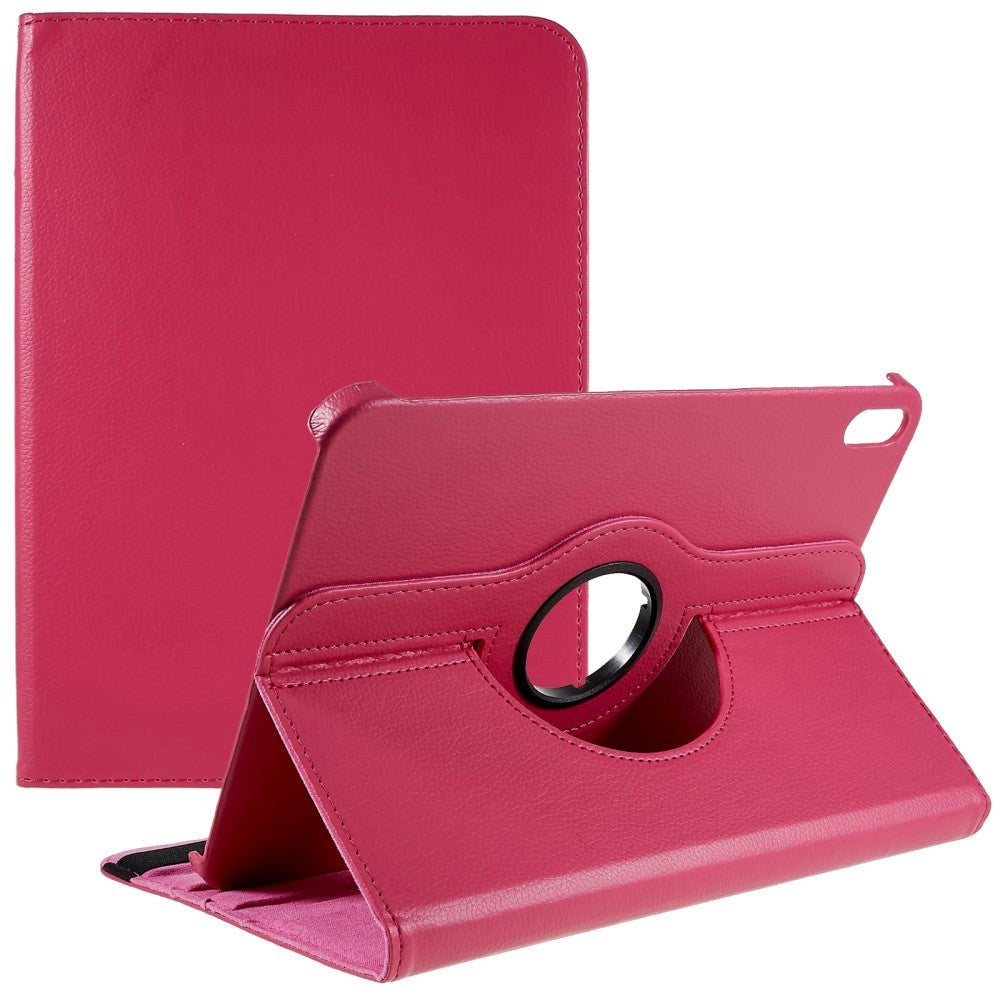 EIDERWOOD iPad 11" (2025) / iPad 10.9" (2024/2022) Klassisk Læder Flip Cover m. 360⁰ Ståfunktion - Rose