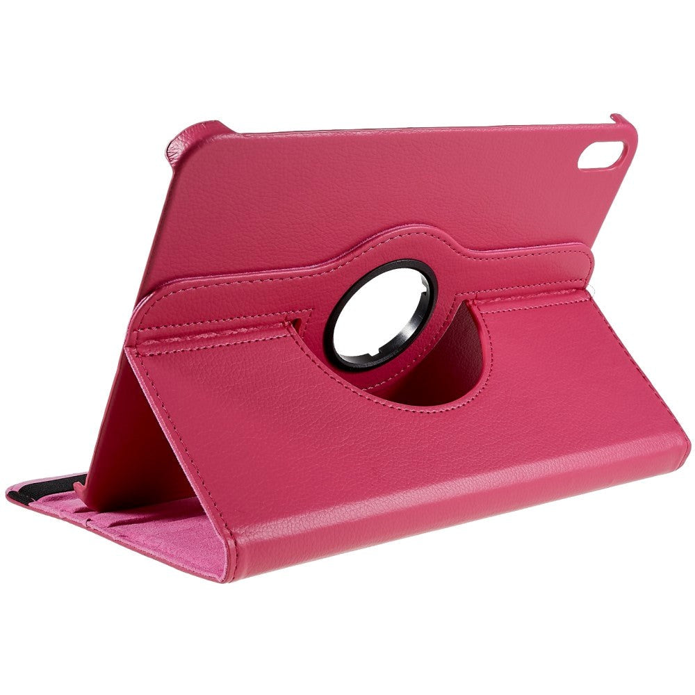EIDERWOOD iPad 11" (2025) / iPad 10.9" (2024/2022) Klassisk Læder Flip Cover m. 360⁰ Ståfunktion - Rose