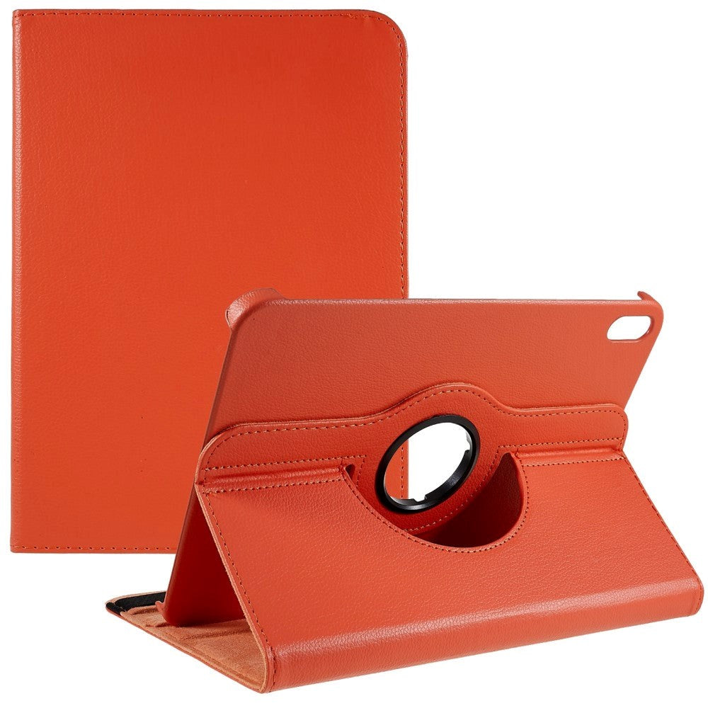 EIDERWOOD iPad 11" (2025) / iPad 10.9" (2024/2022) Klassisk Læder Flip Cover m. 360⁰ Ståfunktion - Orange