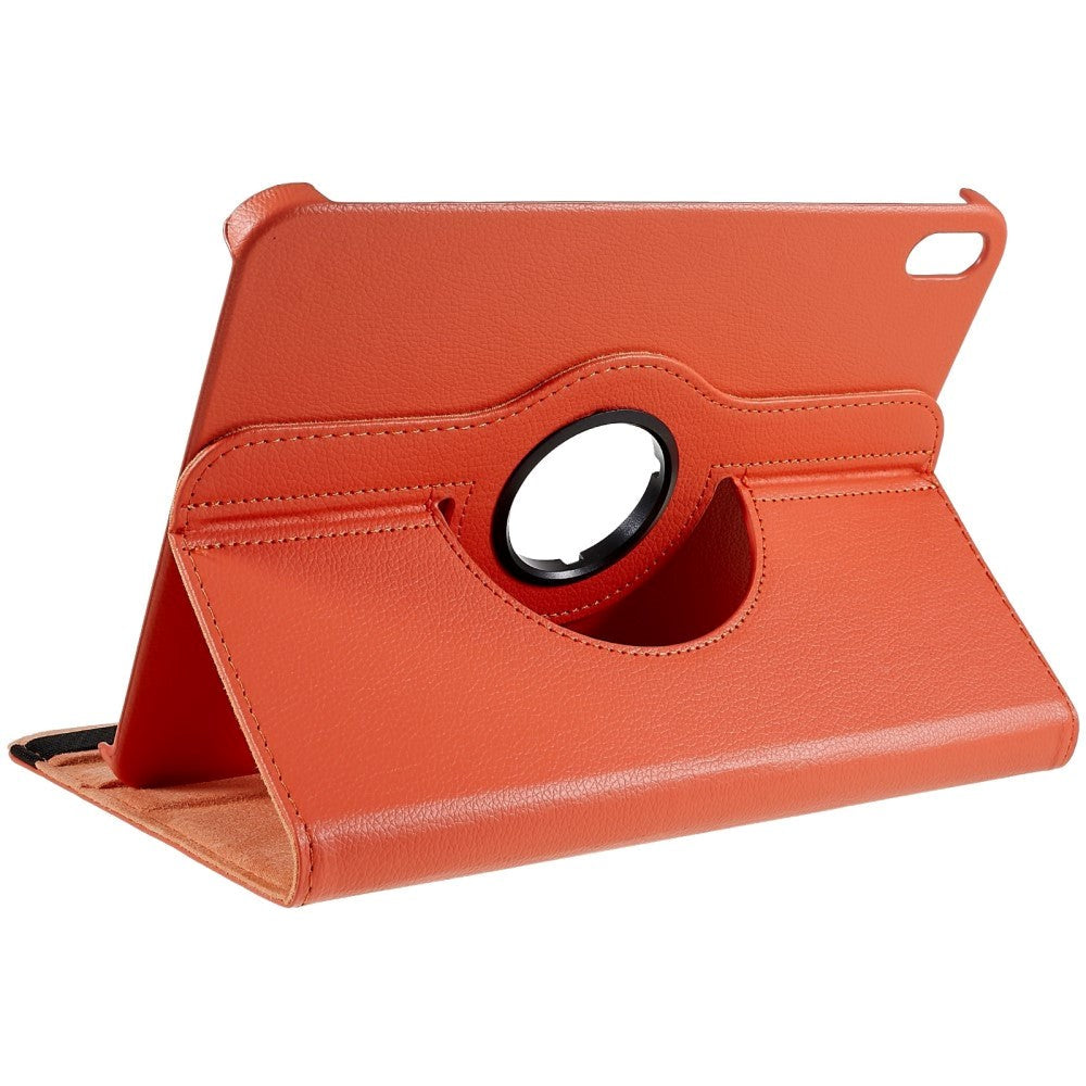 EIDERWOOD iPad 11" (2025) / iPad 10.9" (2024/2022) Klassisk Læder Flip Cover m. 360⁰ Ståfunktion - Orange