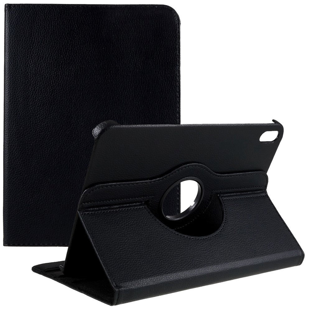 EIDERWOOD iPad 11" (2025) / iPad 10.9" (2024/2022) Klassisk Læder Flip Cover m. 360⁰ Ståfunktion - Sort