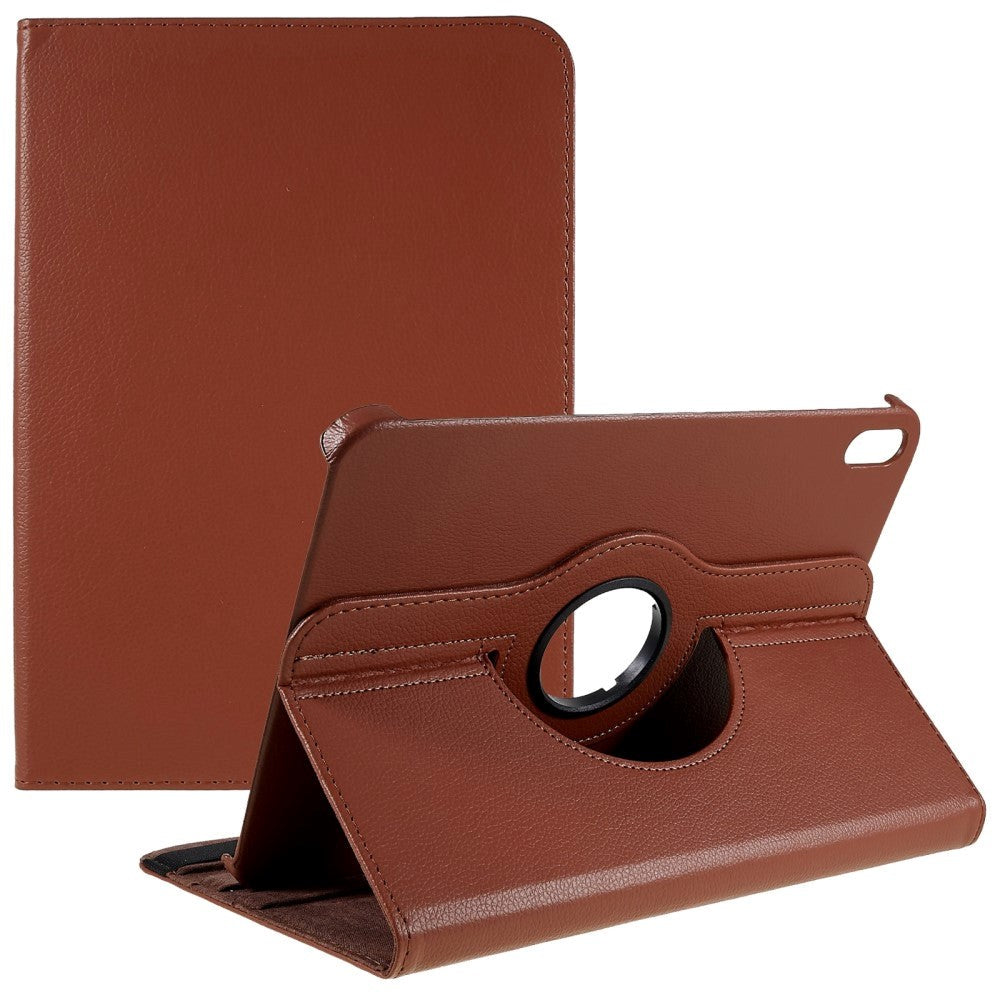 EIDERWOOD iPad 11" (2025) / iPad 10.9" (2024/2022) Klassisk Læder Flip Cover m. 360⁰ Ståfunktion - Brun