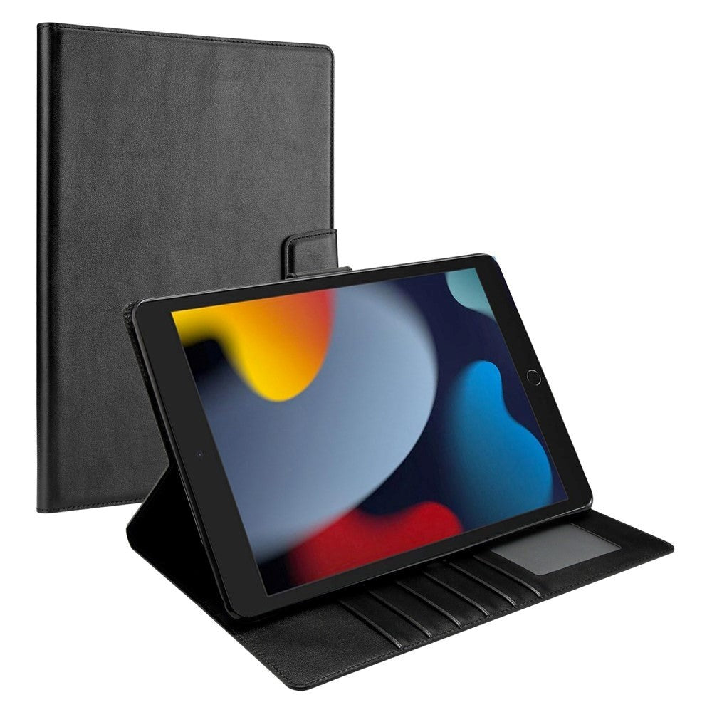 iPad 10.2" (2021 / 2020 / 2019) / Air (2019) / Pro 10.5" Kunstlæder Flip Cover m. Kortholder & Kickstand - Sort
