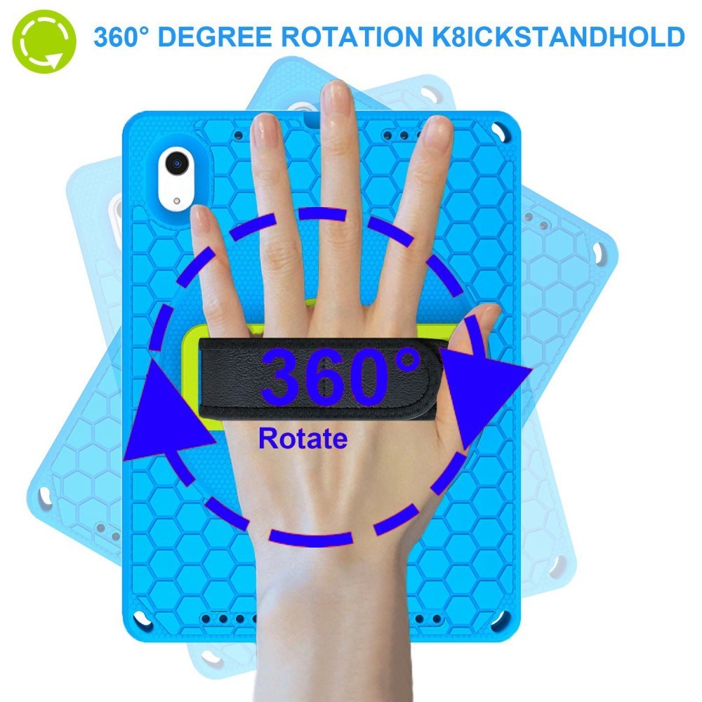 iPad 11" (2025) / iPad 10.9" (2024/2022) EVA Skum Bagside Cover m. Kickstand & Håndholder - Blå