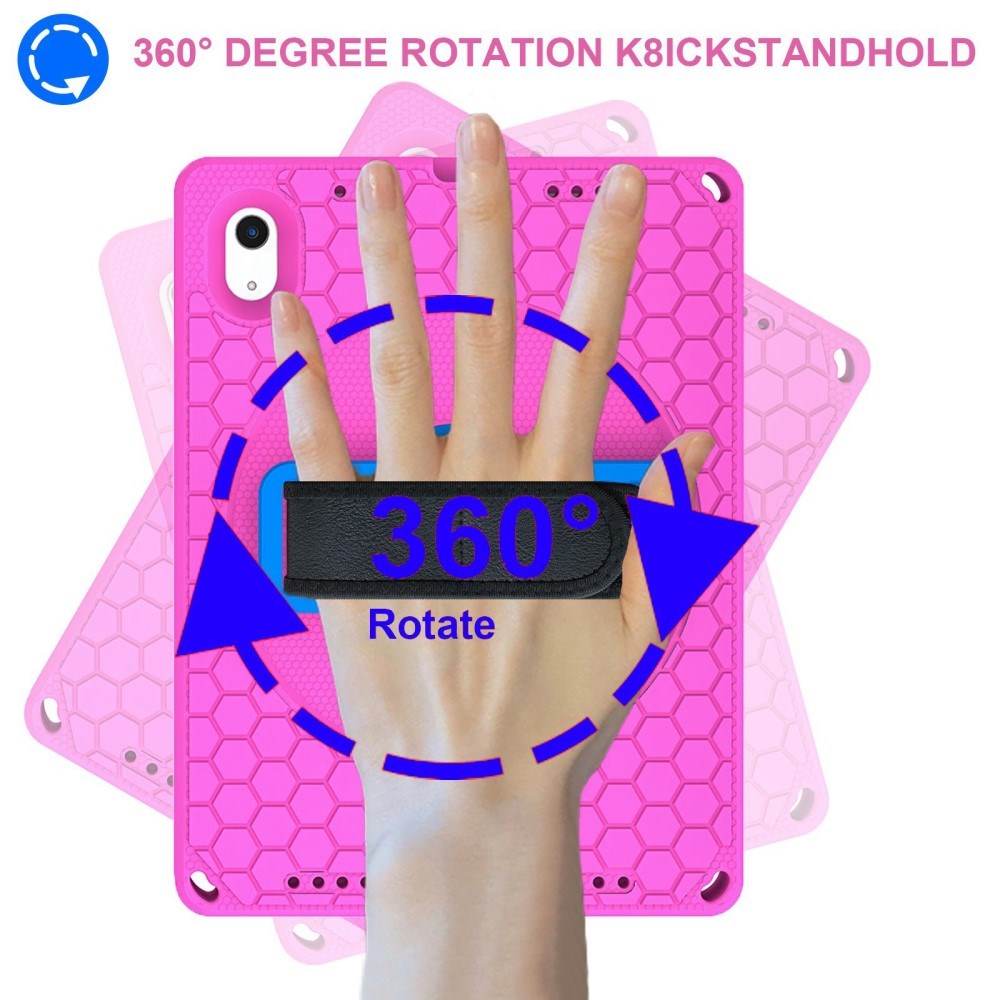 iPad 11" (2025) / iPad 10.9" (2024/2022) EVA Skum Bagside Cover m. Kickstand & Håndholder - Lyserød