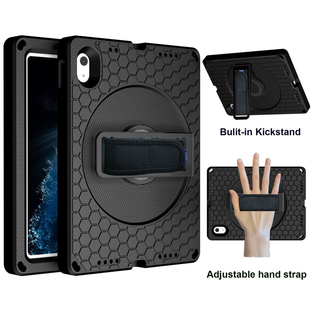 iPad 11" (2025) / iPad 10.9" (2024/2022) EVA Skum Bagside Cover m. Kickstand & Håndholder - Sort