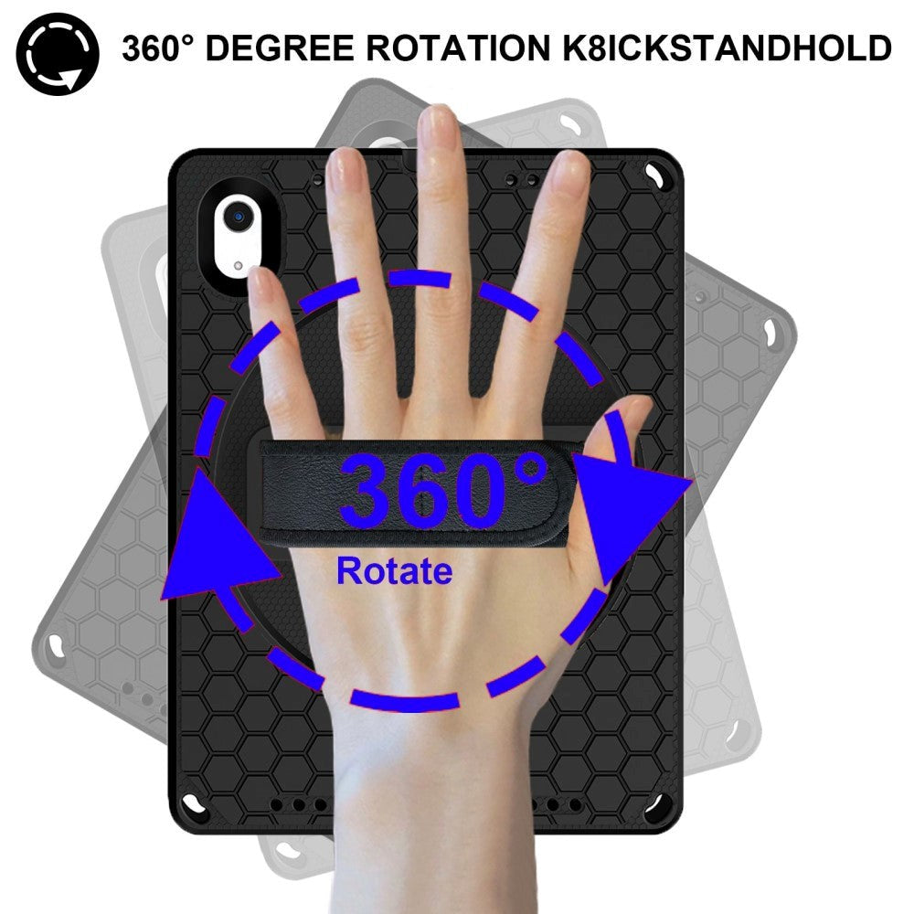 iPad 11" (2025) / iPad 10.9" (2024/2022) EVA Skum Bagside Cover m. Kickstand & Håndholder - Sort