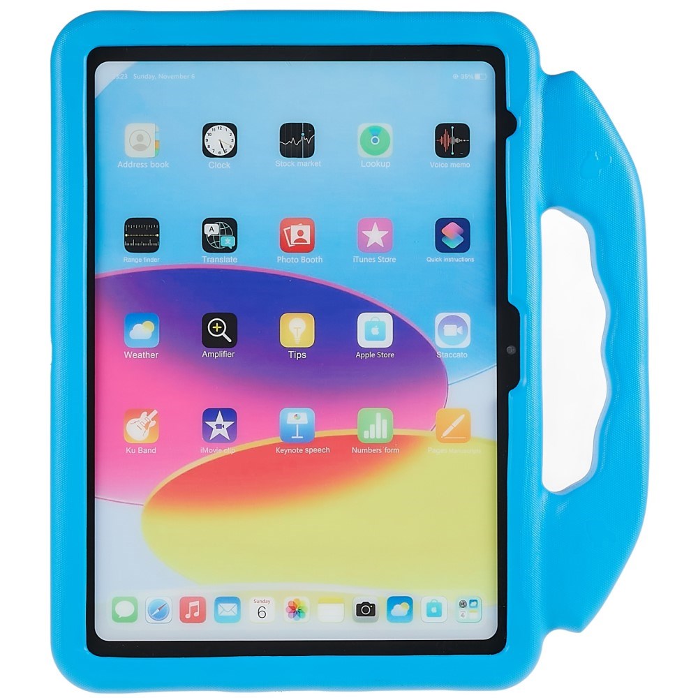 iPad 11" (2025) / iPad 10.9" (2024/2022) Børne cover - Thumb Kickstand Bagside Cover - Blå