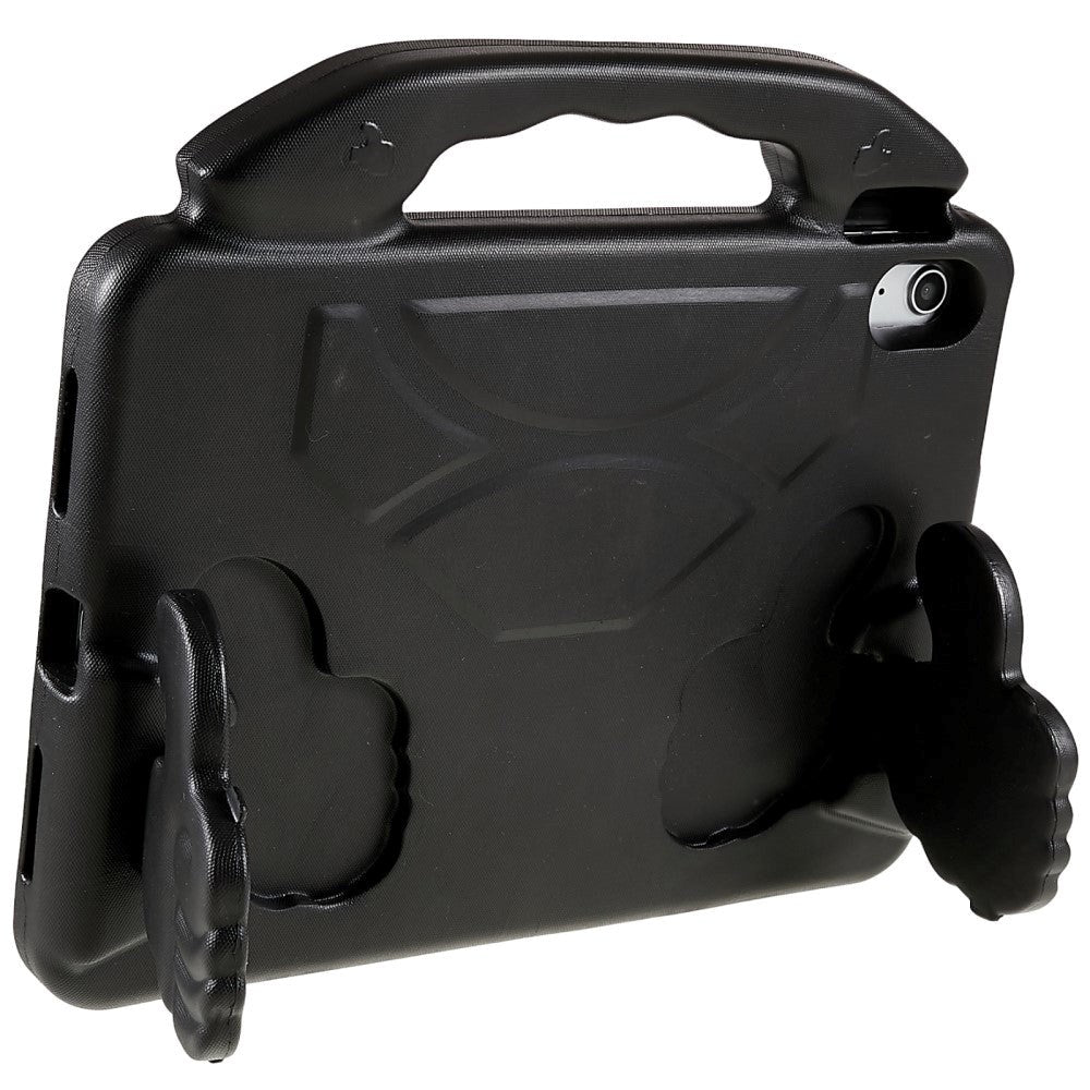 iPad 11" (2025) / iPad 10.9" (2024/2022) Børne cover - Thumb Kickstand Bagside Cover - Sort