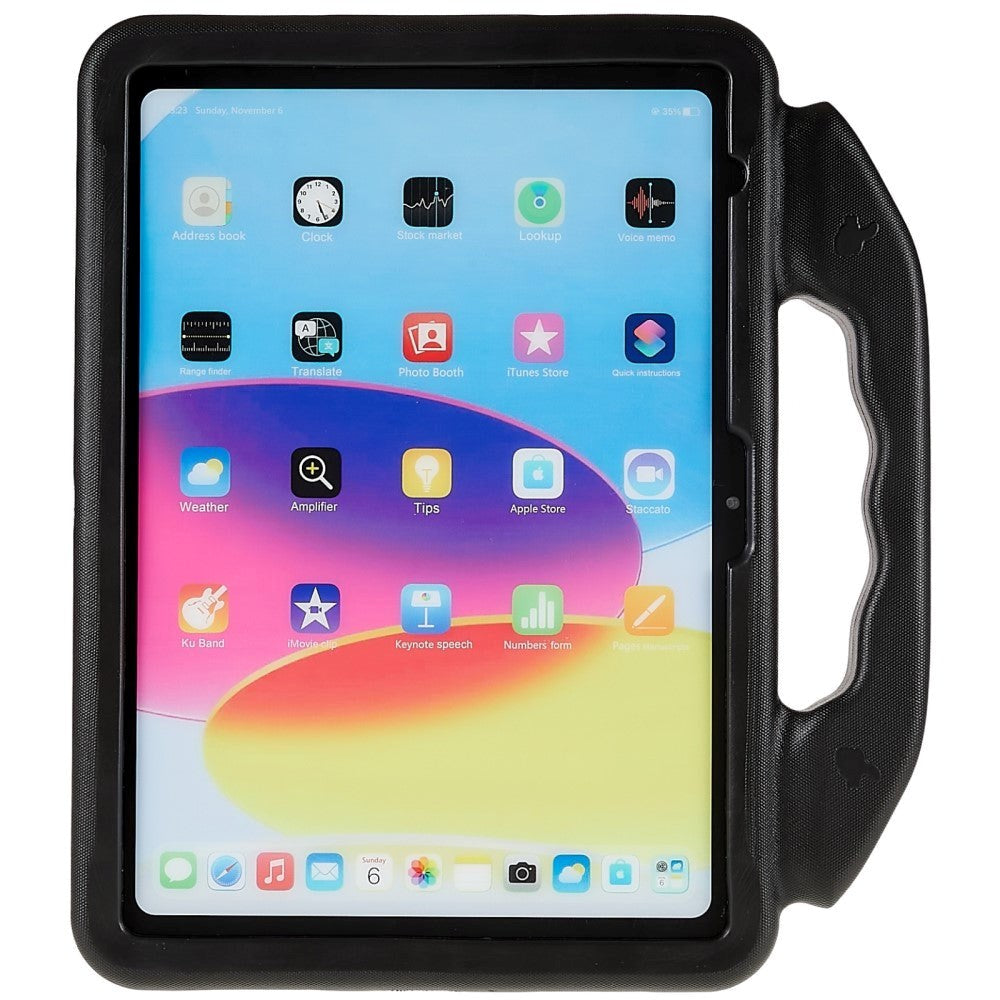 iPad 11" (2025) / iPad 10.9" (2024/2022) Børne cover - Thumb Kickstand Bagside Cover - Sort