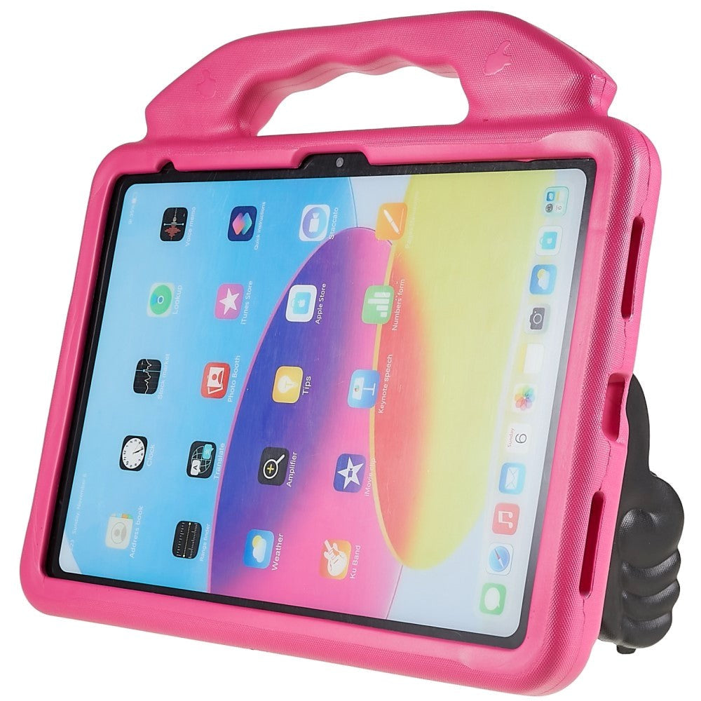 iPad 11" (2025) / iPad 10.9" (2024/2022) Børne cover - Thumb Kickstand Bagside Cover - Pink