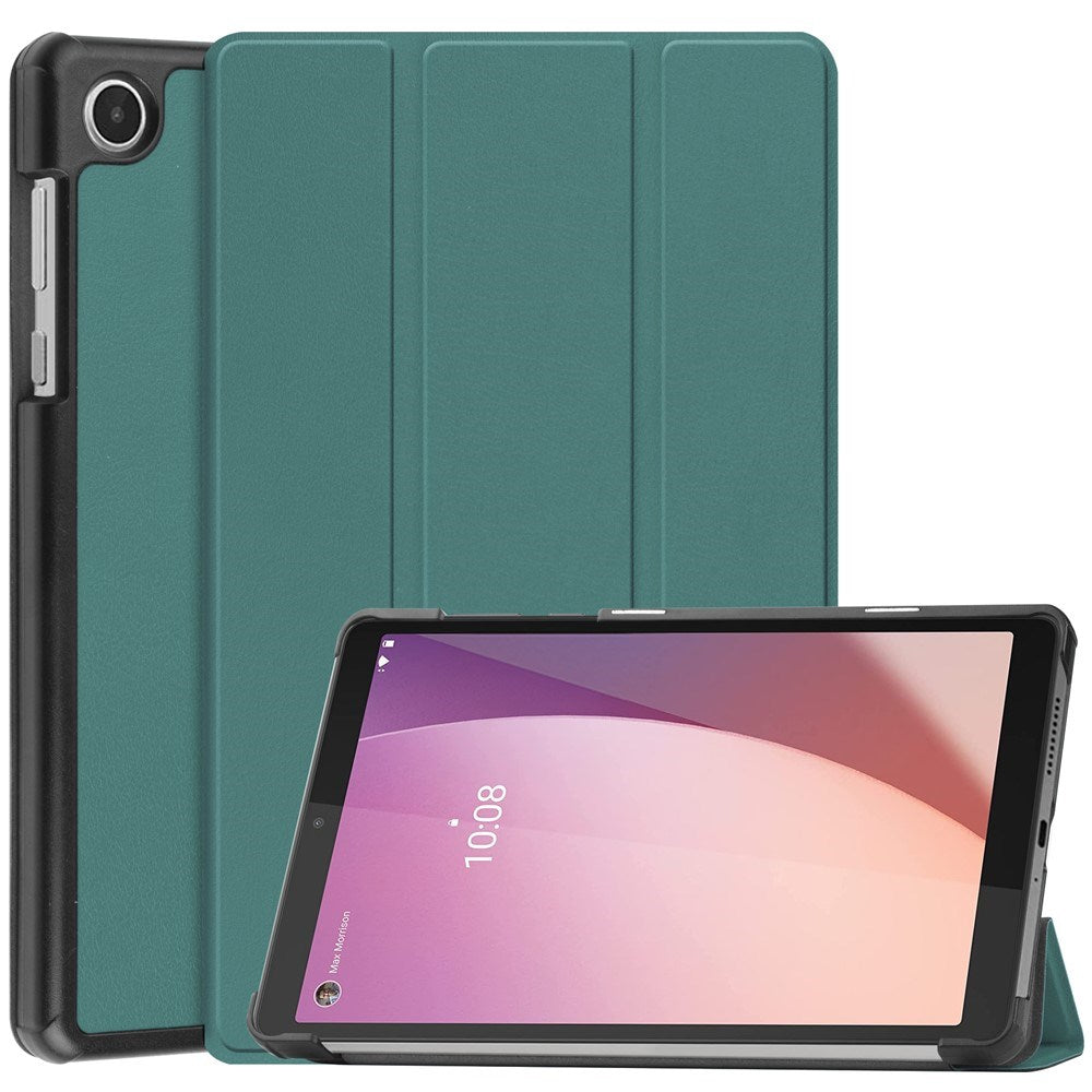 Lenovo Tab M8 (4. Gen.) - EIDERWOOD Tri-Fold Kunstlæder Flip Cover - Grøn