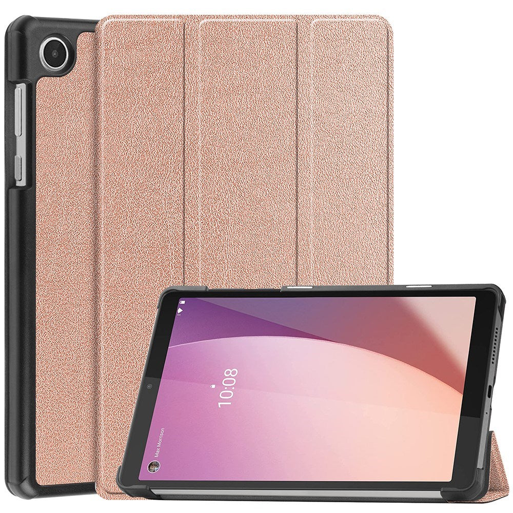 Lenovo Tab M8 (4. Gen.) - EIDERWOOD Tri-Fold Kunstlæder Flip Cover - Rose Gold