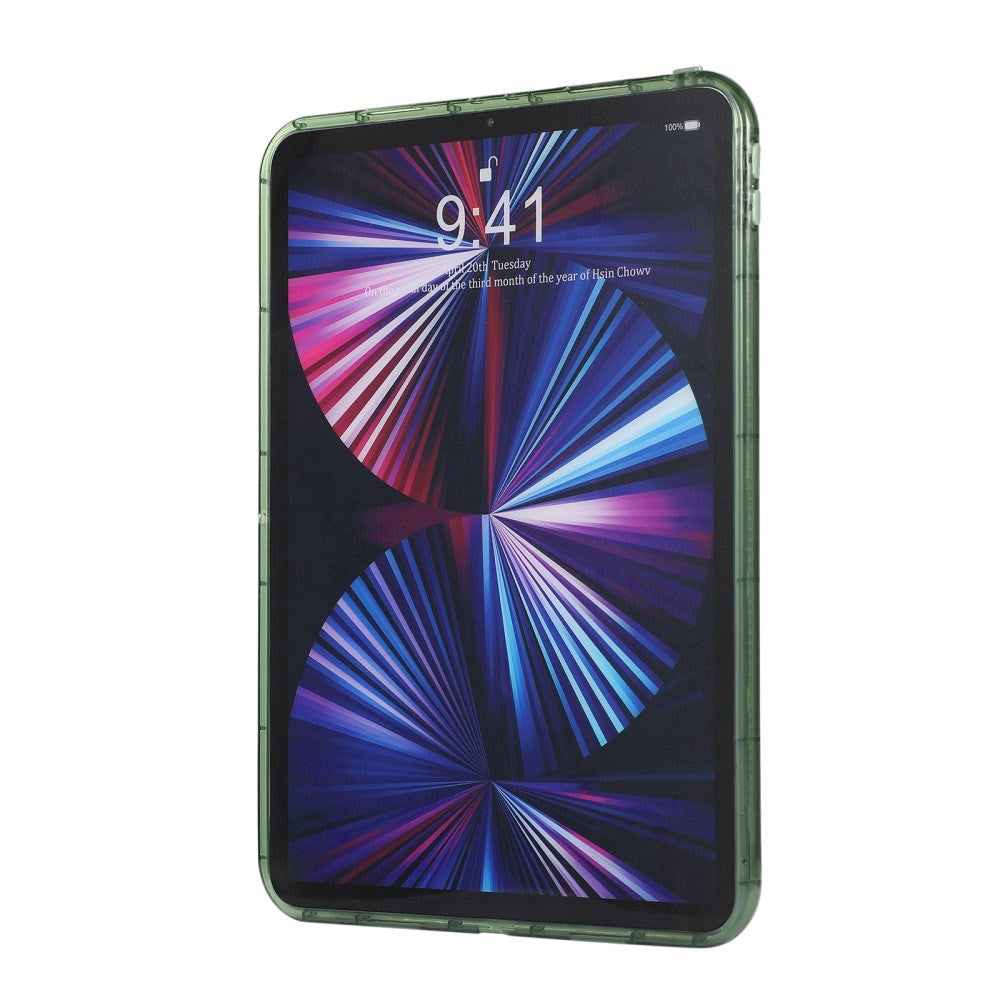 iPad Pro 11" (2022 / 2021 / 2020 / 2018) Fleksibelt Plastik Bagside Cover - Riller - Gennemsigtig / Grøn