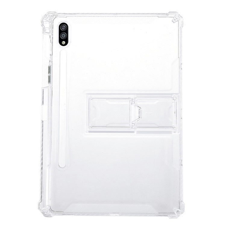 Samsung Galaxy Tab S10 FE / S9 FE / S9 / S8 / S7 - EIDERWOOD Fleksibelt Plastik Cover - Stødabsorberende Hjørner & Ståfunktion - Gennemsigtig