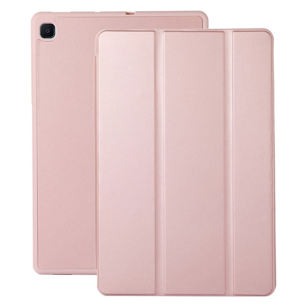 Samsung Galaxy Tab S6 Lite (2020-2024) Magnetisk Tri-Fold Læder Flip Cover m. Pencil Holder - Rose Gold