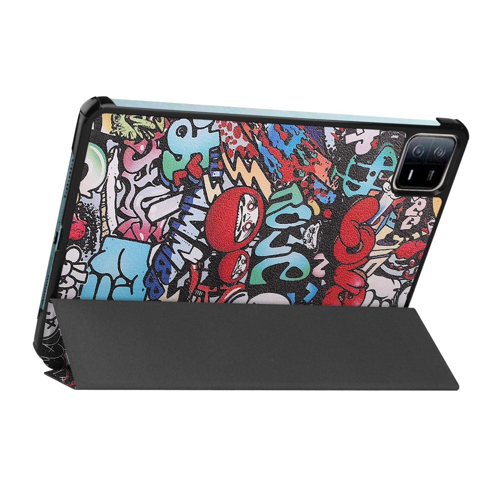 Xiaomi Pad 6 Læder Cover m. Standerfunktion - Graffiti