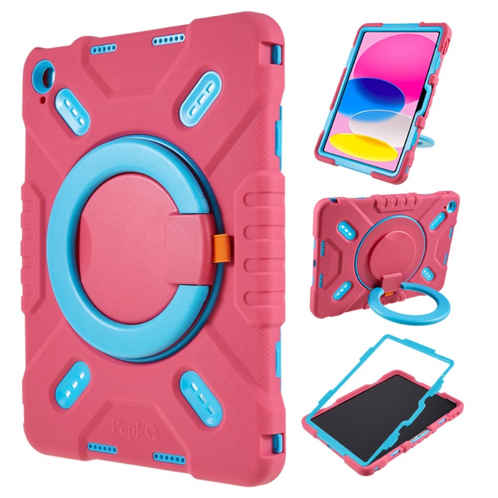 Pepkoo iPad 11" (2025) / 10.9" (2024 / 2022) Børne Cover m. Kickstand - Lyserød / Blå