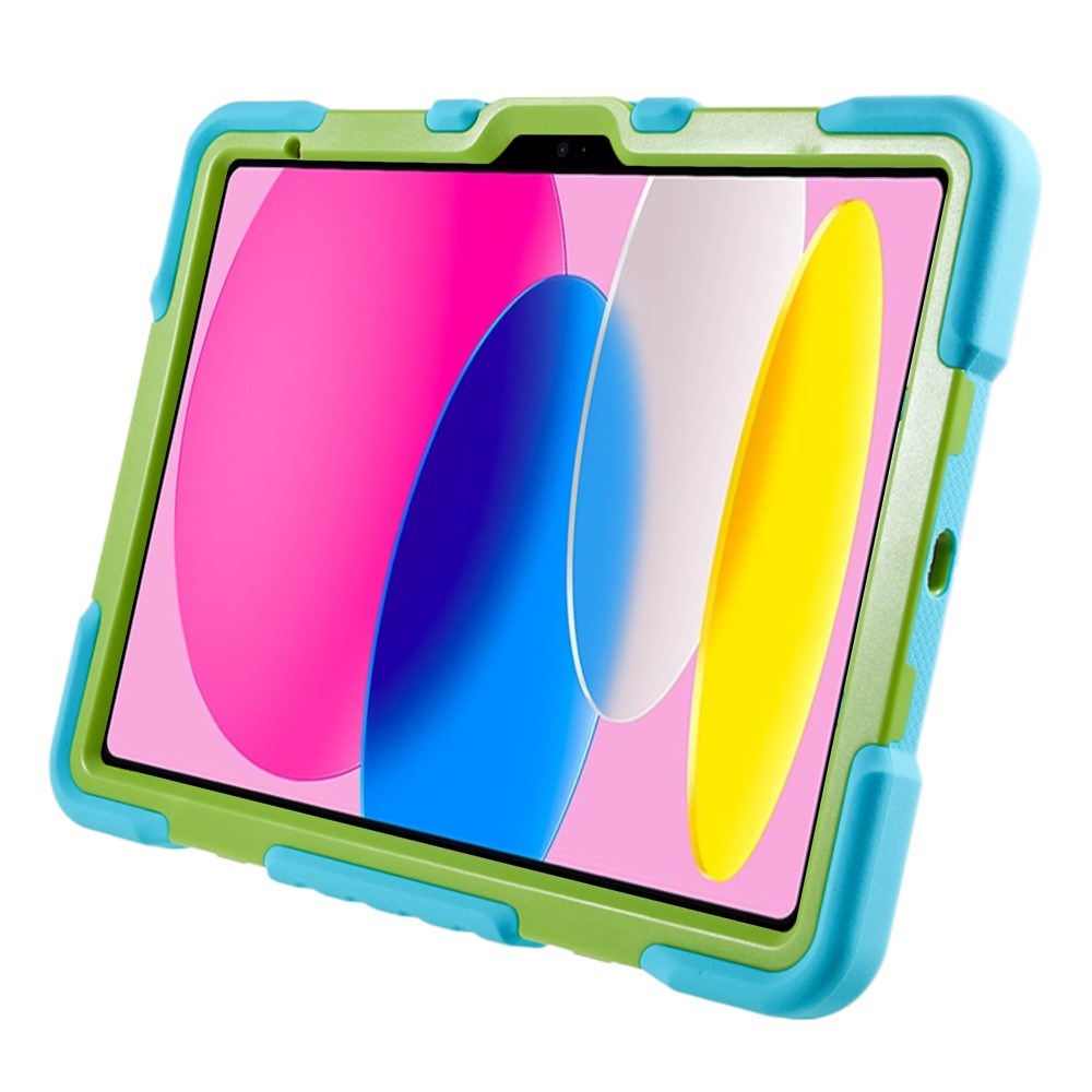 Pepkoo iPad 11" (2025) / 10.9" (2024 / 2022) Børne Cover m. Kickstand - Blå / Grøn