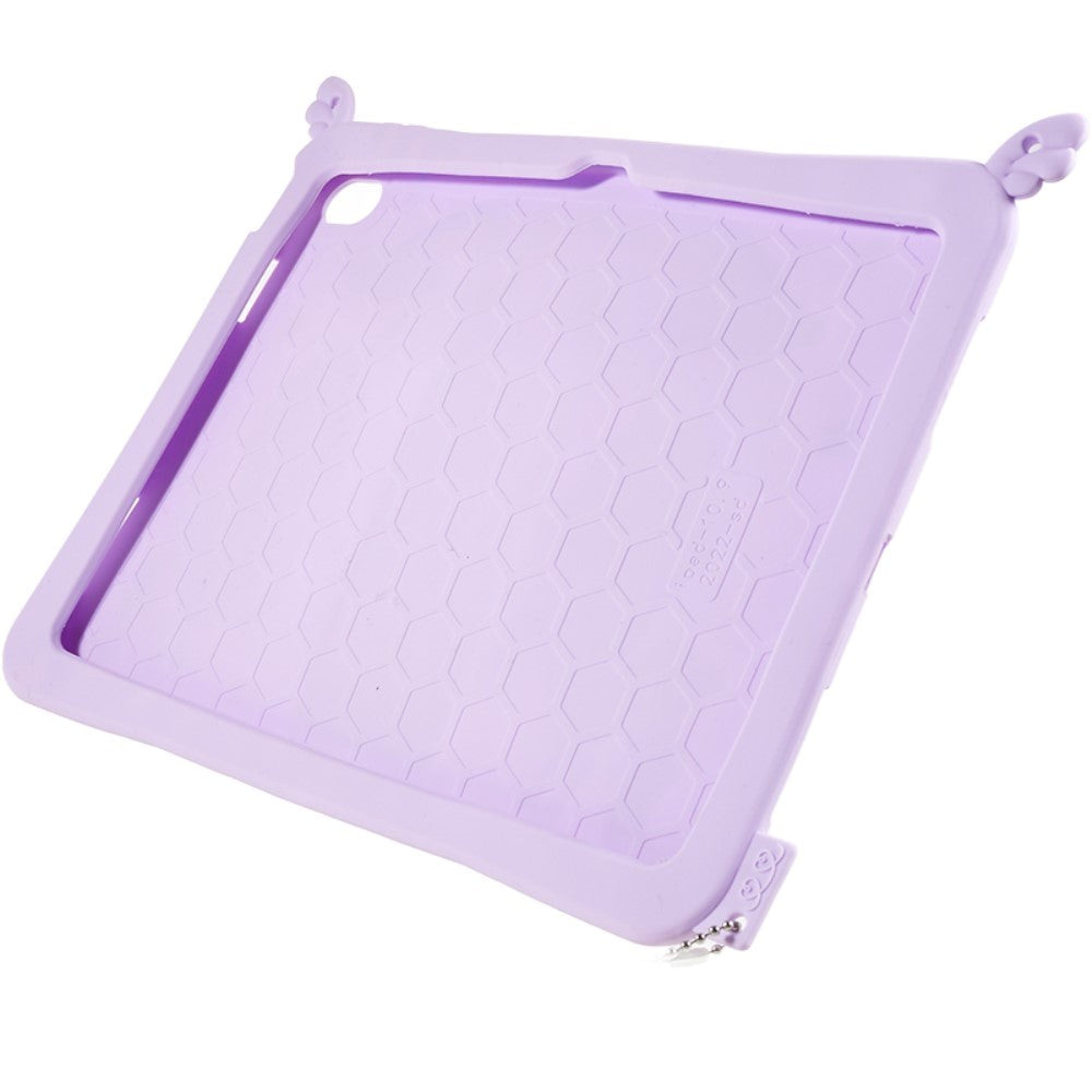iPad 11" (2025) / iPad 10.9" (2024/2022) Silikone Bagside Cover m. Stander, Print & Strop - Enhjørning